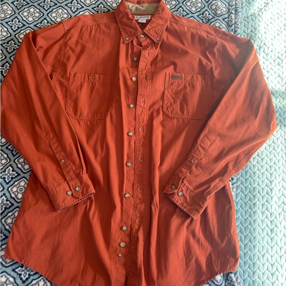 Carhartt Burnt Orange Collared Shirt